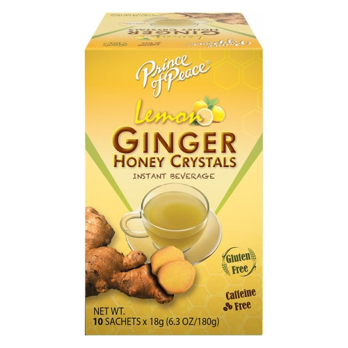 Prince Of Peace, Instant Natural Lemon Ginger Honey Crystals, 10 Bags