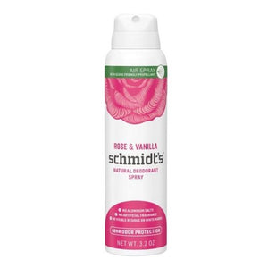 Schmidt's Deodorant, Natural Deodorant Spray Rose & Vanilla, 3.2 Oz