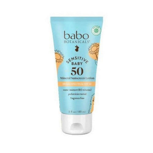 Babo Botanicals, Sensitive Baby Face Mineral Sunscreen Lotion Spf 50, 3 Oz