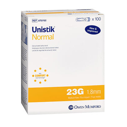 Unistik 3, Normal Lancets 21G 2.4mm, 100 Count