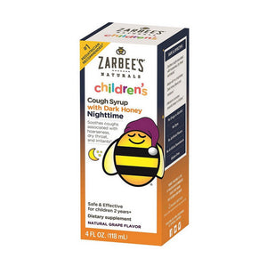 Zarbees, Children'S Cough Syrup With Dark Honey Night Time, 4 Oz