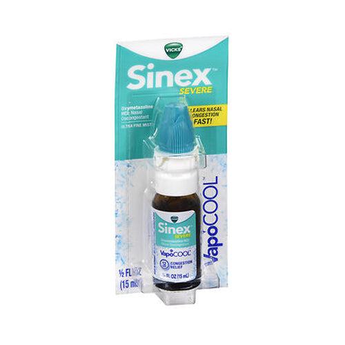 Vicks, Sinex Severe Oxymetazoline Hcl Nasal Decongestant Ultra Fine Mist Vapocool, 0.5 Oz