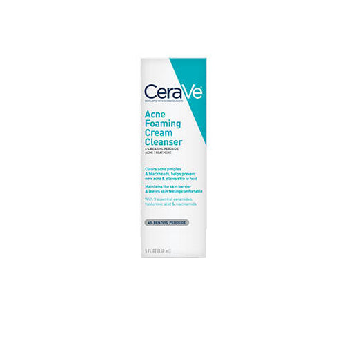 Cerave, 4% Benzoyl Peroxide Acne Foaming Cream Cleanser, 5 Oz