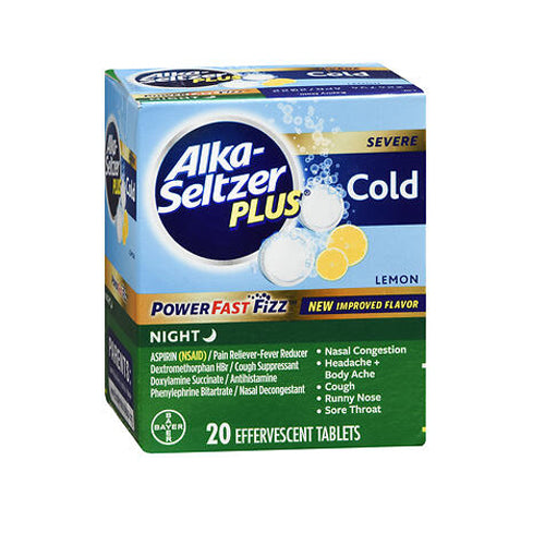 Alka-Seltzer, Plus Serve Night Cold Power Fast Fizz, 20 Tabs
