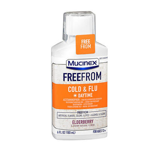 Mucinex, Freefrom Cold And Flu Daytime Liquid Elderberry & Cherry Natural Flavor, 6 Oz