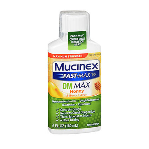 Mucinex, Fast-Max Dm Max Liquid Honey And Berry Flavor, 180 ml, 6 Oz