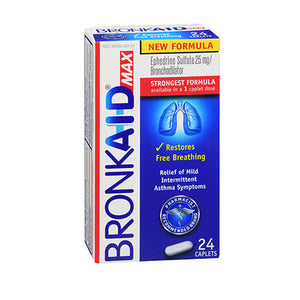 Bronkaid, Max Strongest Dual Action Formula Asthma, 25 mg, 24 Caps
