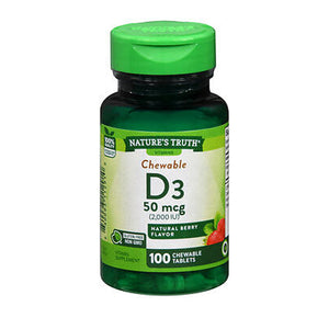 Nature's Truth, D3 Chewable Tablets Natural Berry Flavor, 100 Chews