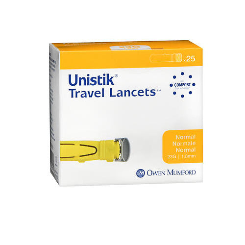 Unistik 3, Travel Lancets Normal 23 Gauge, 25 Count