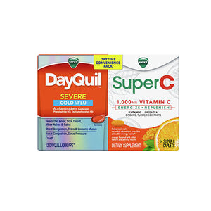 Vicks, Dayquil Daytime Severe Cold & Flu Super C And Vitamin C, 1000 Mg, 26 Caplets