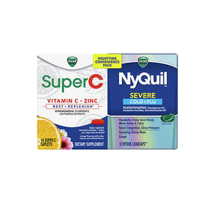 Vicks, Nyquil Severe And Super C Nighttime Convenience, 26 Caps