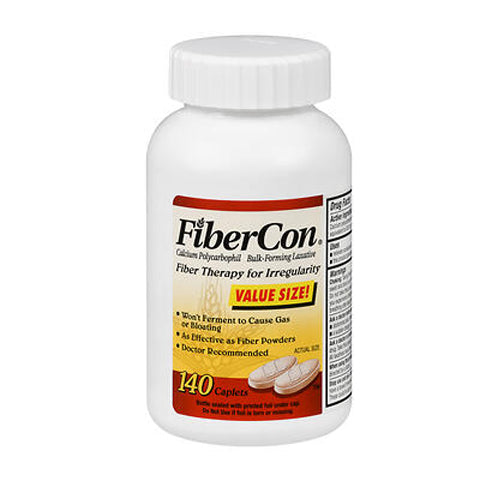 Bronkaid, Calcium Polycarbophil Bulk-Forming Laxative, 140 Caplets