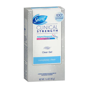 Secret, Clinical Strength Antiperspirant Clear Gel Completely Clean, 1.6 Oz