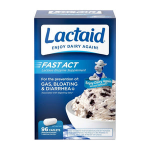 Lactaid, Fast Act Lactase Enzyme Supplement, 96 Caplets