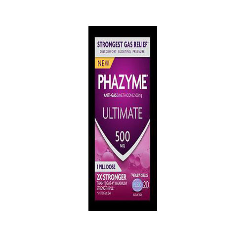 Phazyme, Anti-Gas Simethicone Fast Gels Ultimate, 500 mg, 20 Tabs