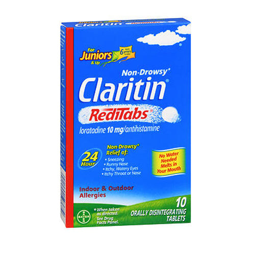 Claritin, Juniors Loratadine Antihistamine 24 Hour Allergy Reditabs, 10 Mg, 10 Tabs