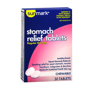 Sunmark, Stomach Relief Chewable Regular Strength, 30 Chews
