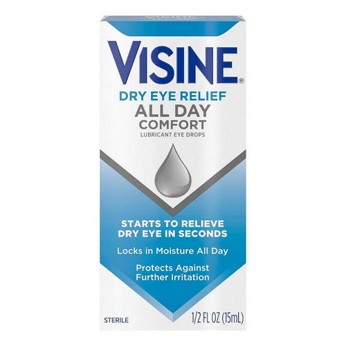 Visine, Dry Eye Relief All Day Comfort Lubricant Eye Drops, 0.5 Oz
