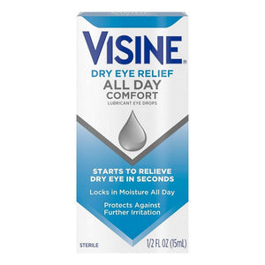Visine, Dry Eye Relief All Day Comfort Lubricant Eye Drops, 0.5 Oz