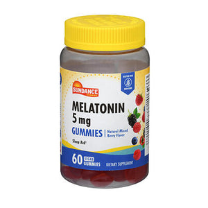 Sundance, Vitamins Melatonin Vegan Gummies Natural Mixed Berry Flavor, 5 Mg, 60 Gummies