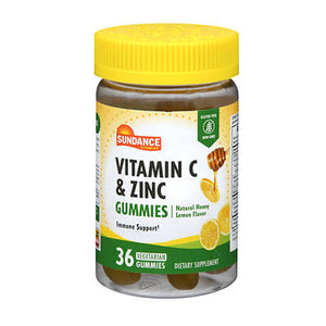 Sundance, Vitamin C And Zinc Vegan Gummies Natural Lemon, 36 Count