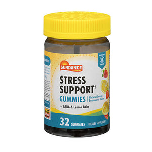 Sundance, Vitamins Stress Support Gummies + GABA and Lemon Balm Gummies Natural Lemon Strawberry, 32 Gummies