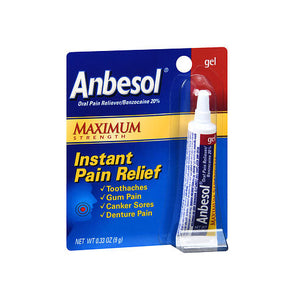 Anbesol, 20% Instant Oral Pain Reliever Gel, 0.33 Oz