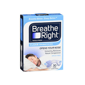 Breathe Right, Nasal Strips Large Clear, 30 Count