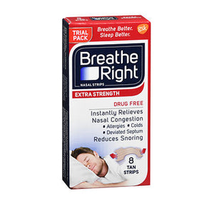 Breathe Right, Nasal Strips Extra Strength Tan, 8 Count