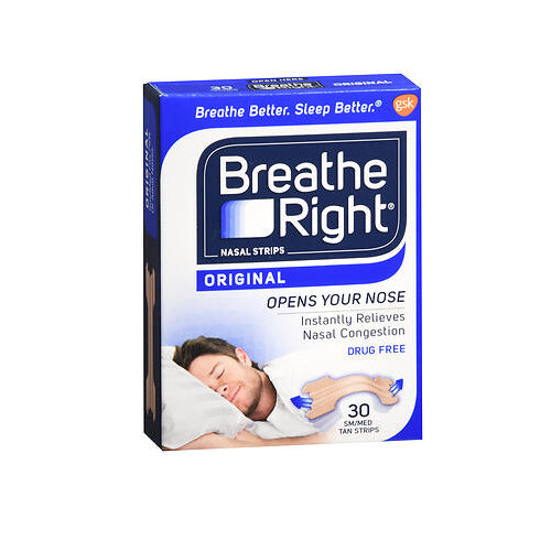 Breathe Right, Nasal Strips Original Tan Small And Medium, 30 Count