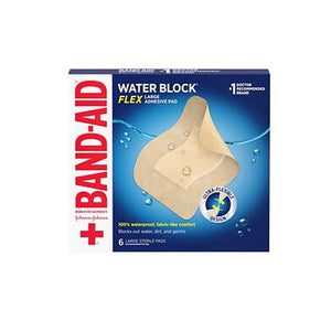 Band-Aid, Water Block Flex Large Adhesive Pad, 6 Count