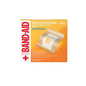 Band-Aid, Infection Defense With Neosporin Adhesive Cover Large 3 1/2 X 4 1/2 Inch, 6 Count