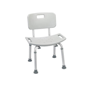 Drive Medical, Gray Bathroom Safety Shower Tub Bench Chair with Back, 1 Count