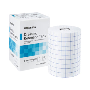 McKesson, Nonwoven Fabric / Printed Release Paper Dressing Retention Tape 4 Inch x 10 Yard White, Box Of 1