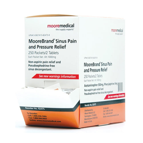 Sunmark, MooreBrand Cold and Sinus Relief, Box Of 250