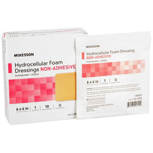 McKesson, Nonadhesive without Border Foam Dressing 6 x 6 Inch, Box Of 10