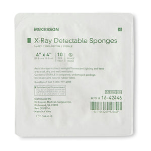 McKesson, Sterile x-Ray Detectable Gauze Sponge 4 x 4 Inch, Count of 1