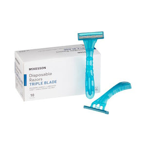 McKesson, Triple Blade Disposable Razors, Box Of 10