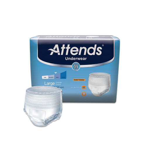Attends, Adult Moderate Absorbent Underwear Large White, Pack Of 25
