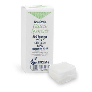 Sunmark, Cypress NonSterile Gauze Sponge 2 x 2 Inch, Box Of 200