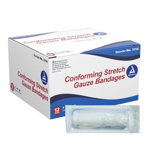 Dynarex, Sterile Conforming Bandage 4 Inch x 4-1/10 Yard, Box Of 12