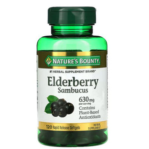 Nature's Bounty, Elderberry Softgel, 120 Count