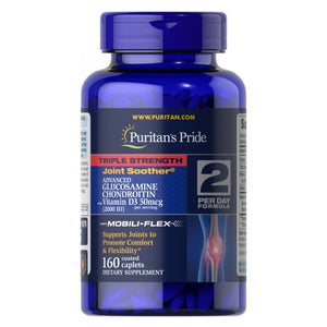 Puritan's Pride, Triple Strength Glucosamine Chondroitin with Vitamin D3, 160 Caplets