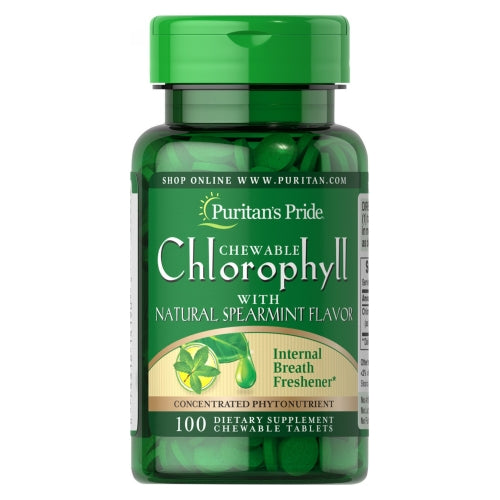 Puritan's Pride, Chewable Chlorophyll with Natural Spearmint Flavor, 100 Chewables