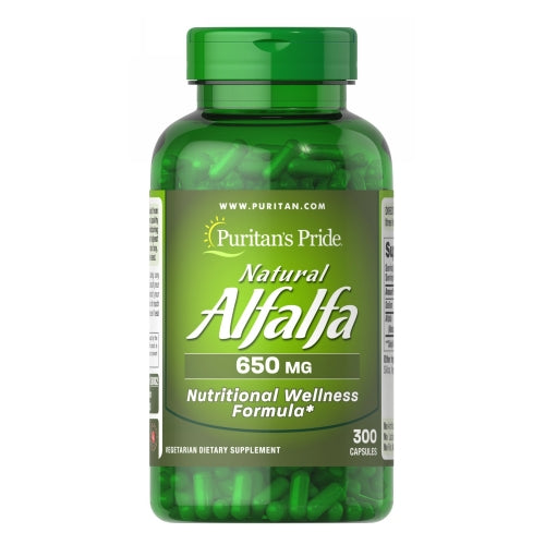Puritan's Pride, Natural Alfalfa, 650 Mg, 300 Capsules