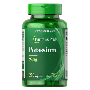 Puritan's Pride, Potassium, 99 mg, 250 Caplets