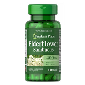 Puritan's Pride, Elderflower Sambucus, 400 mg, 100 Capsules