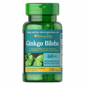 Puritan's Pride, Ginkgo Biloba Standardized Extract, 60 mg, 120 Tablets