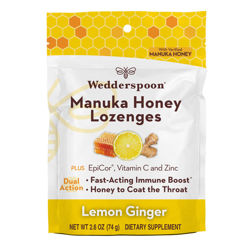 Wedderspoon, Manuka Honey Epicor Lemon Ginger, 18 Lozenges