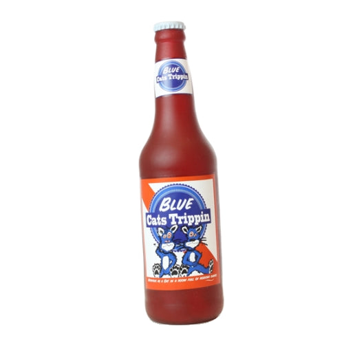 Silly Squeaker, Silly Squeaker Beer Bottle Blue Cat Trippin, 1 Each